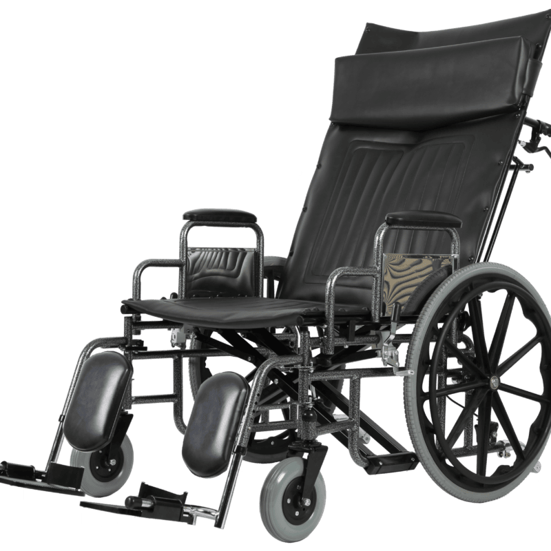 K-CRX Bariatric Max 26- and 28-Inch Reclining Wheelchair with Leg Rests, 750 lb Capacity