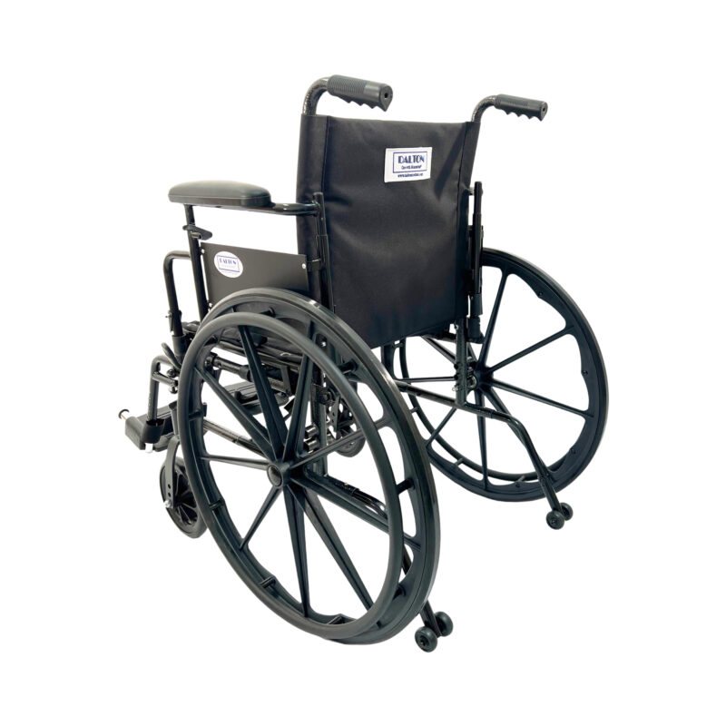 18" Heigh strength lightweight wheelchair with adjustable height arm, swing back arm, footrests , anti-tippers ,Weight limit:250lbs