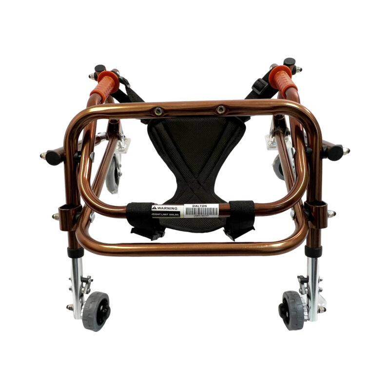 Dalton Medical- Foldable, Height adjustable , One-directional override bracket allows for forward and reverse mobility Gait Walker/Gait Trainer, Bronze, Weight Limit 220 lbs