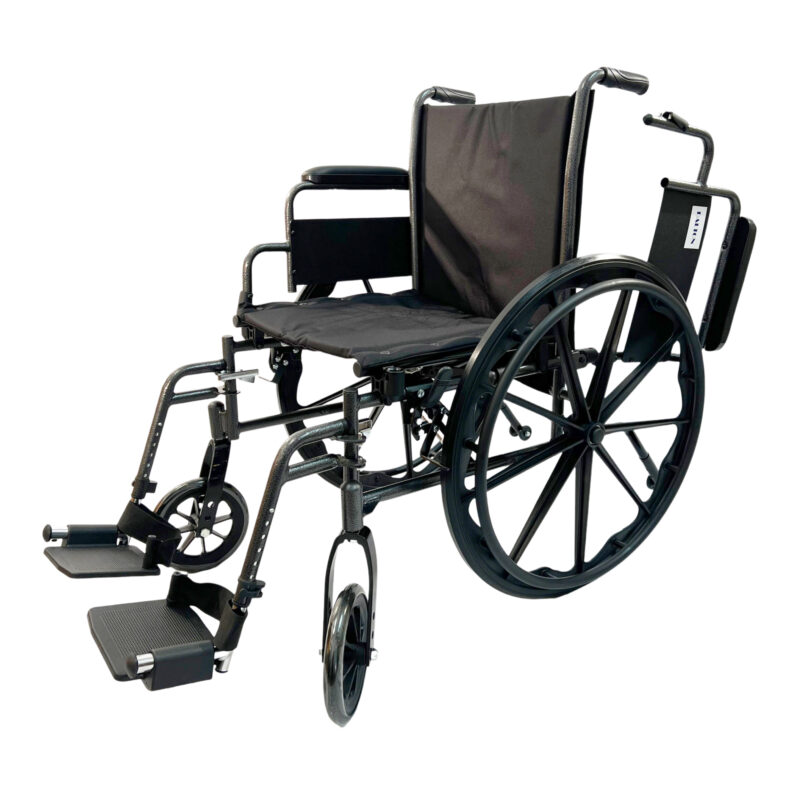 eLite-18" Lightweight wheelchair with footrest, anti-tipper, adjustable height arm ,Weight limit:250lbs