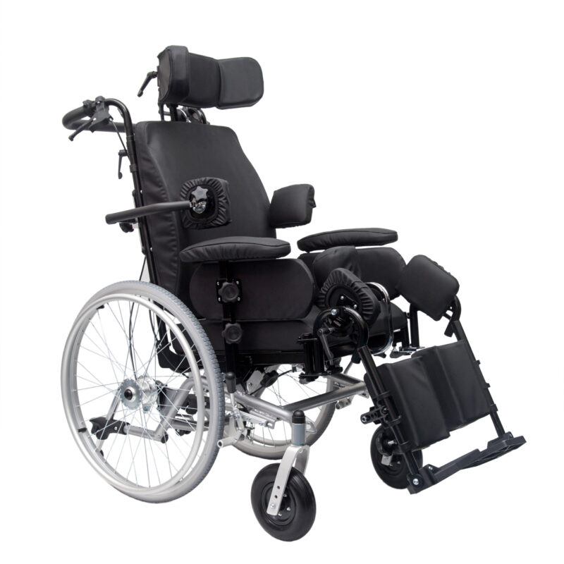 Rehab Tilt-in-Space-Adult-16" Tilt & Recline wheelchair with headrest, leg rests and anti-tippers, Weight limit:250lbs