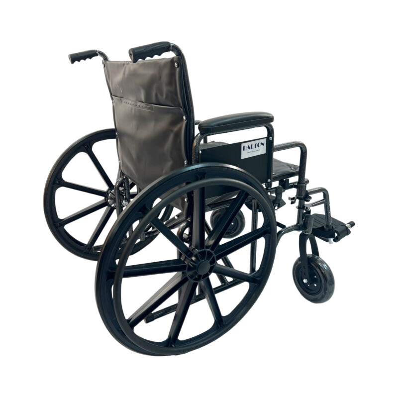 22"Heavy duty wide wheelchair with detachable arm, leg rests and dual axle, weight limit 350lbs