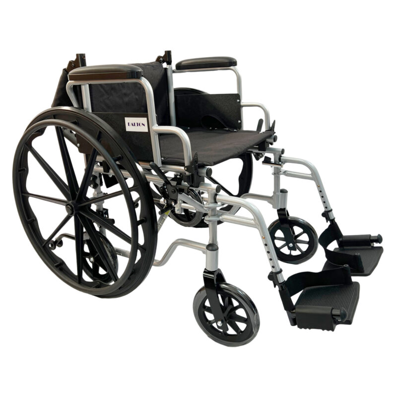 Wheelchair/ Transport chair Combo -20" Combo wheelchair with aluminum lightweight frame, footrests, quick release
