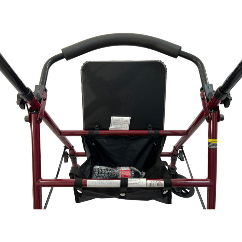 4 Wheel Steel Rollator, 8"Casters, Flip up curved padded back rest, Handle height adjustment, Loop-lock hand brakes, Weight limit:300LBS,Color: Blue