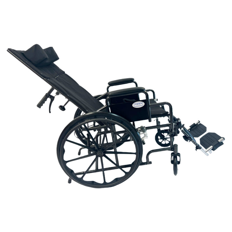 22" Deluxe wide recliner wheelchair with detachable arm, leg rests, anti-tipper , weight limit:350lbs