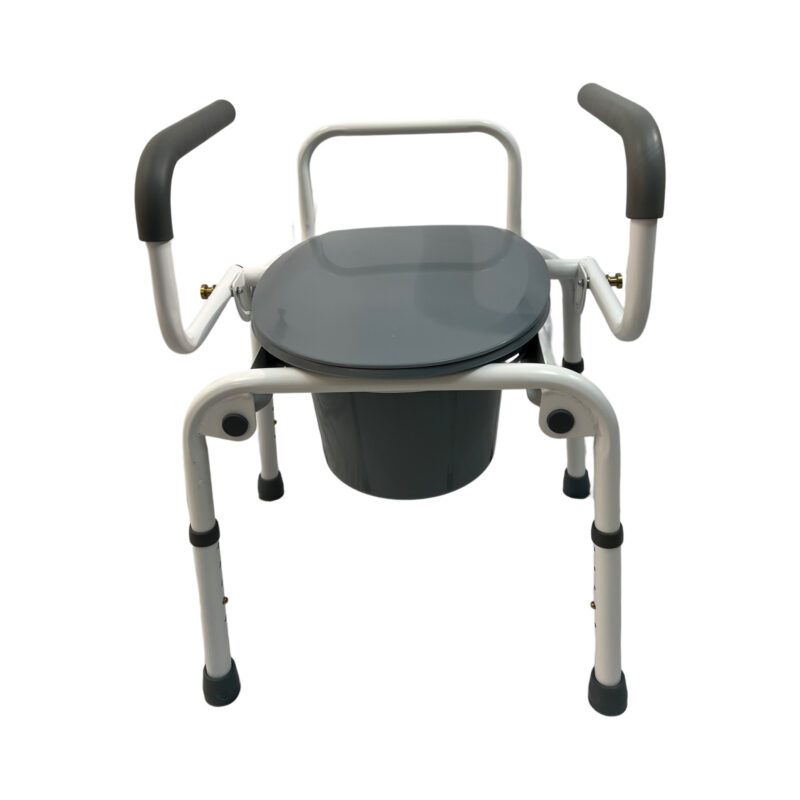 Dalton Medical- Drop Arm, height adjustable steel commode, weight limit:300 LBS. COM-DA300-2-1