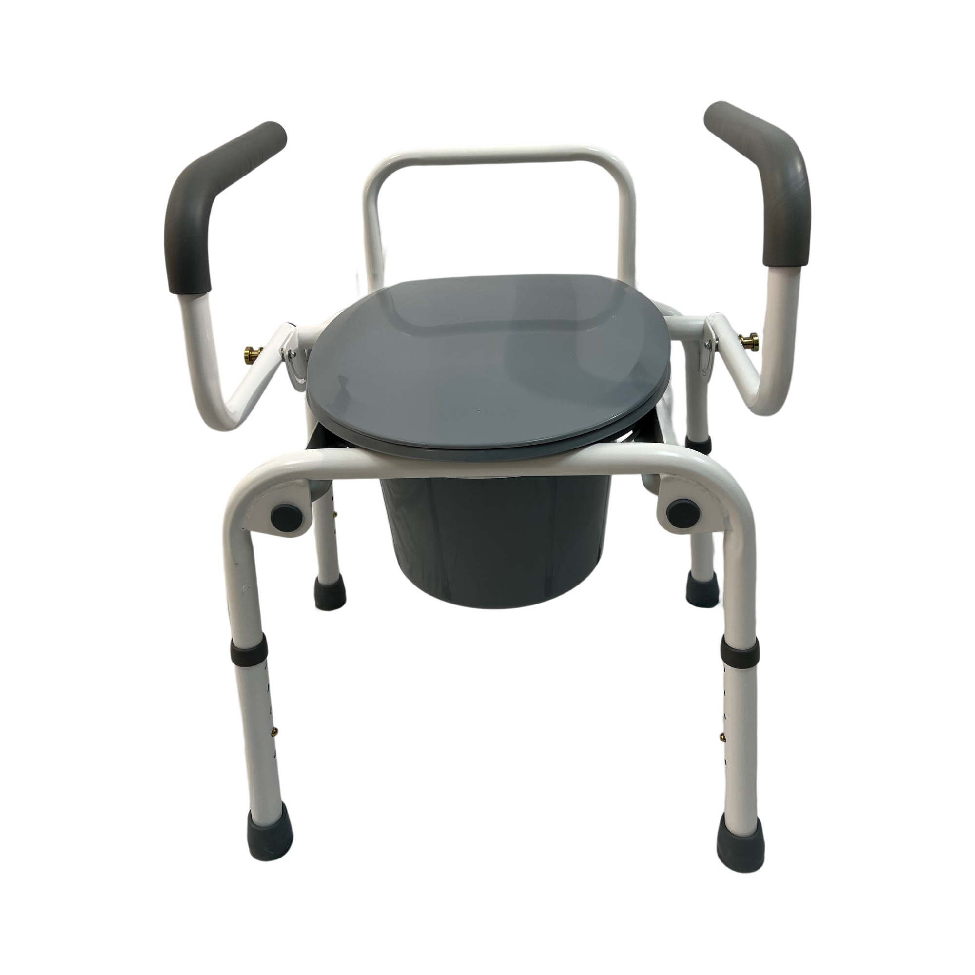Dalton Medical- Drop Arm, height adjustable steel commode, weight limit:300 LBS. COM-DA300-2-1