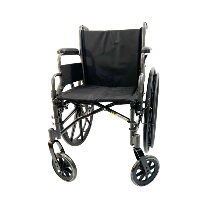 eLite-16" Lightweight adjust height arm, flip back arm, anti-tippers, footrests , Weight limit:250lbs