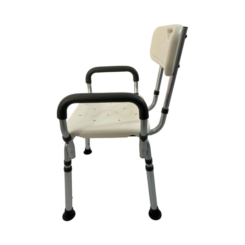 Dalton Medical-Aluminum shower bench with back and removable arm, Weight limit: 250 LBS. BS-5013A-1