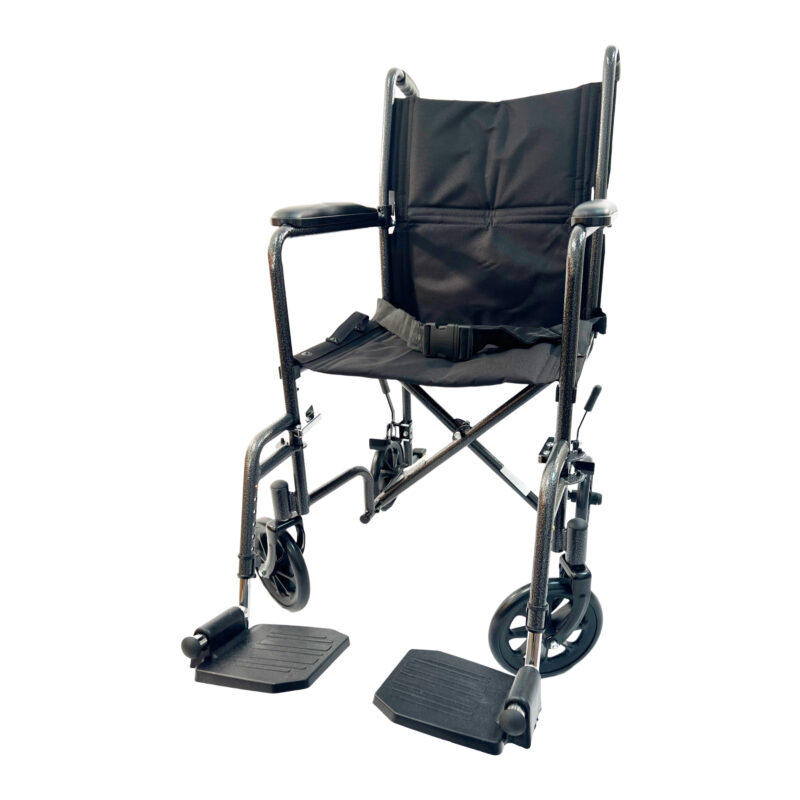 Standard Transporter -19" Transporter wheelchair ,fixed arm with foot rests, weight limit: 220 lbs