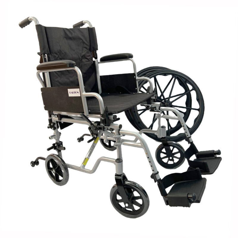 Wheelchair/ Transport chair Combo -20" Combo wheelchair with aluminum lightweight frame, footrests, quick release