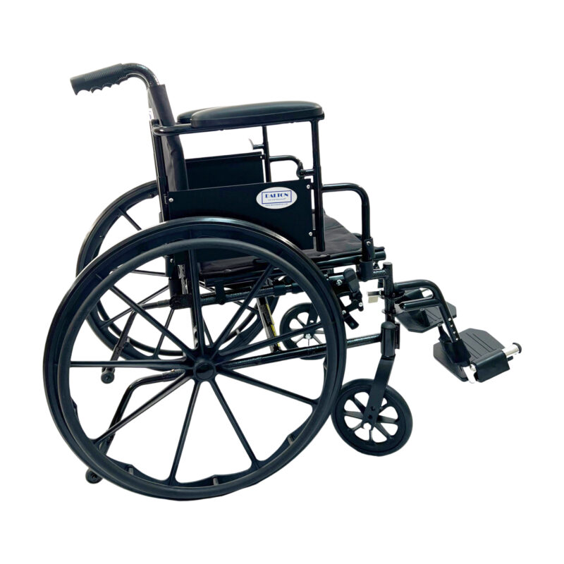 16" High strength lightweight wheelchair with adjustable height arm & swing back arm, footrests , anti-tippers, Weight limit:250lbs