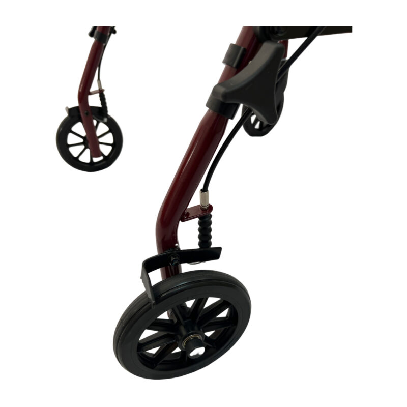 4 Wheel Steel Rollator, 8"Casters, Flip up curved padded back rest, Handle height adjustment, Loop-lock hand brakes, Weight limit:300LBS,Color: Blue