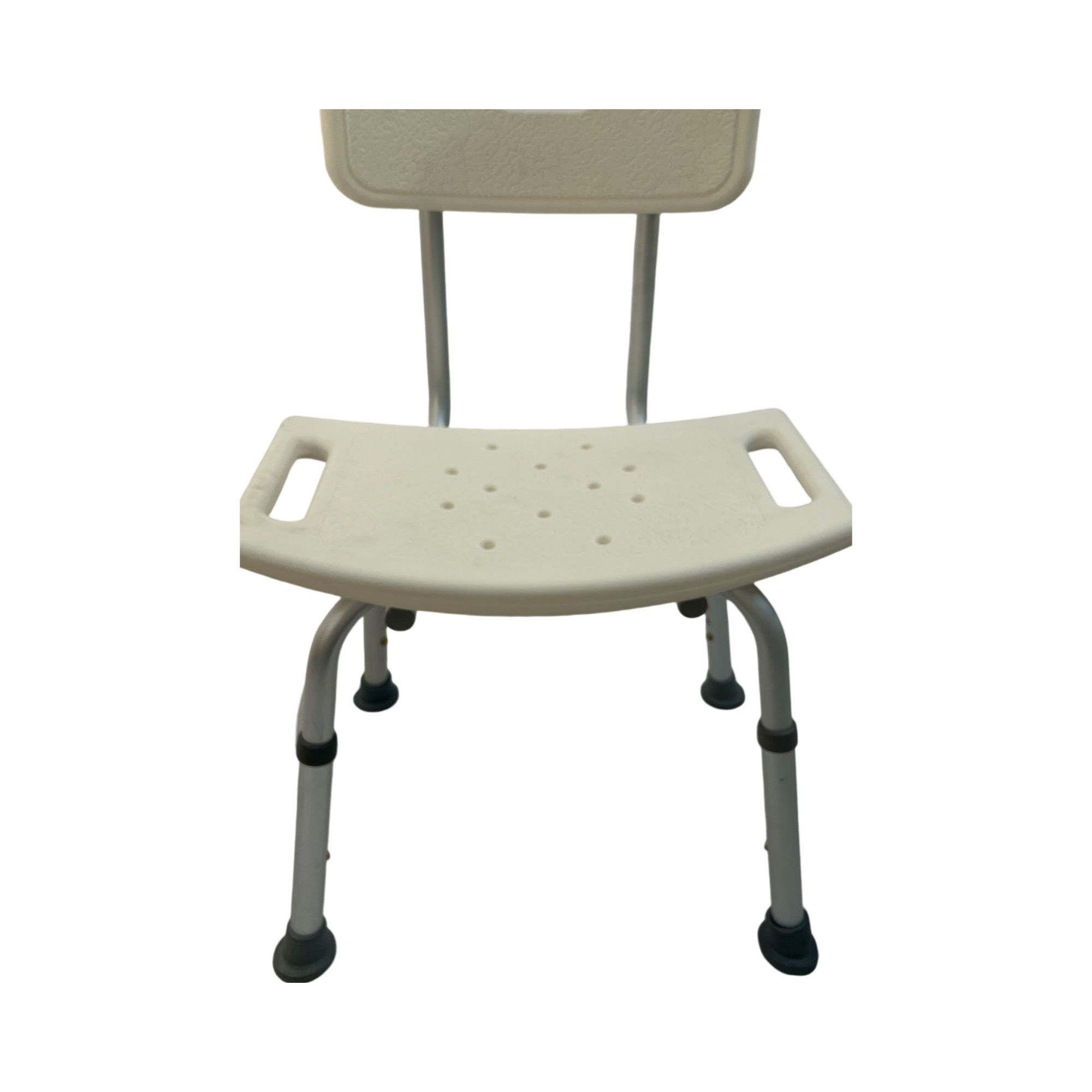 Dalton Medical-Height adjustable Aluminum Shower Bench with back, Curved Rectangular seat. BS-5004-1