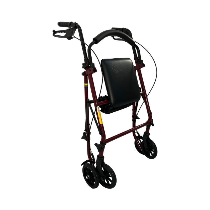 4 Wheel Steel Rollator, 8"Casters, Flip up curved padded back rest, Handle height adjustment, Loop-lock hand brakes, Weight limit:300LBS,Color: Blue