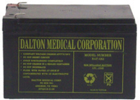 12V, 12AH Battery, 5 15/16" x 3 7/18" x 3 5/8", Wt 9 lbs