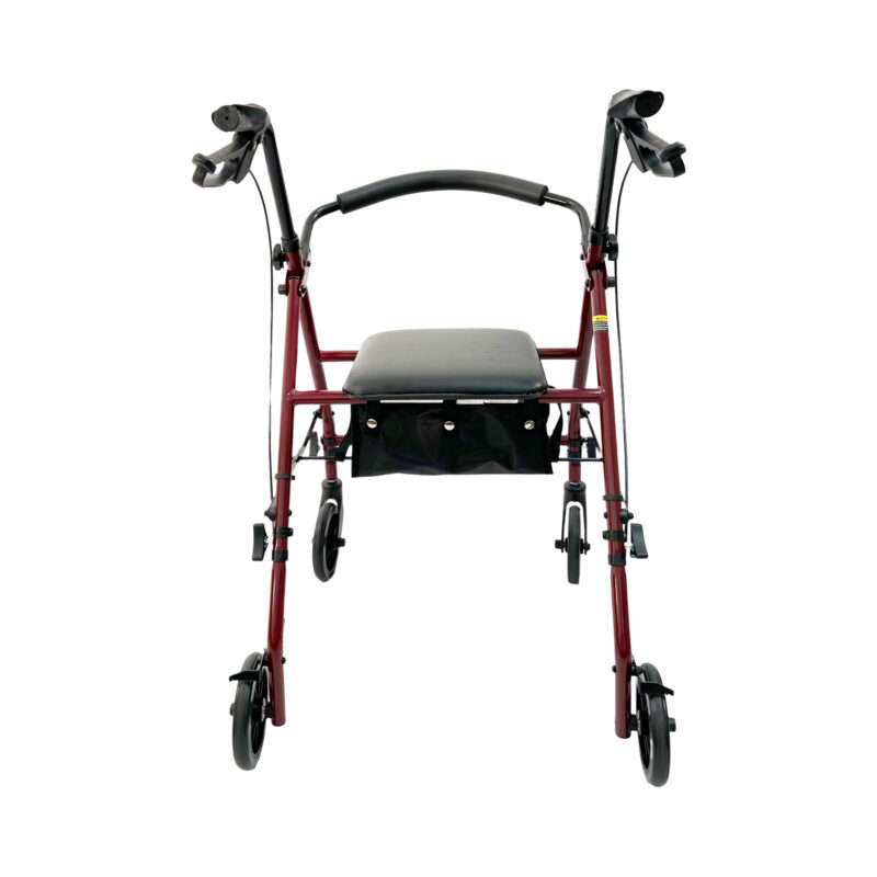 Foldable, Handle height adjustable Rollator, Flip up curved padded back rest, Weight limit:300LBS. AR-8000KDBG-AR