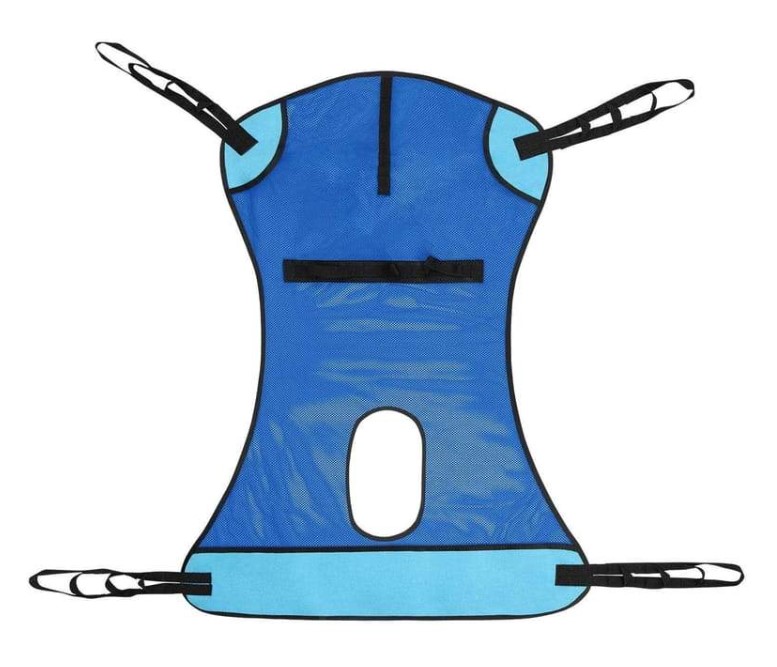 Patient lift Sling with Commode Cut-Transfer Blanket for Bed Positioning and Lifting - Large Medical Device for Bariatric, Nursing, Caregiver, Elderly, Disabled, Full Body and Bedridden - Mesh with Handles, Weight Capacity: 600 LBS; PL-S30008