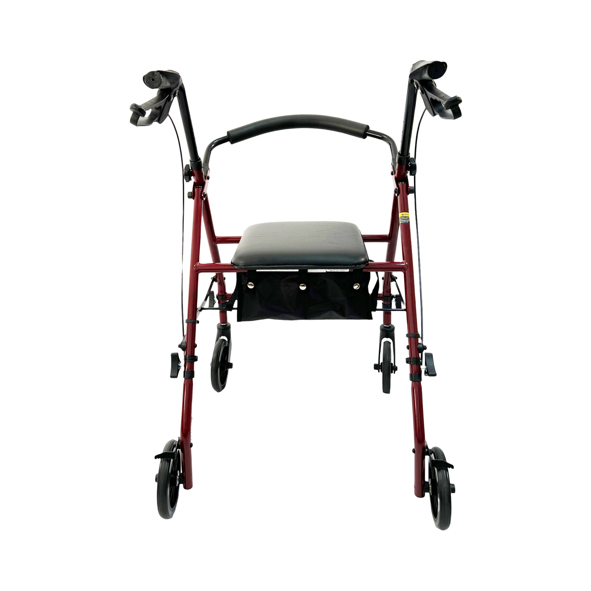 4 Wheel Steel Rollator, 8"Casters, Flip up curved padded back rest, Handle height adjustment, Loop-lock hand brakes, Weight limit:300LBS,Color: Blue