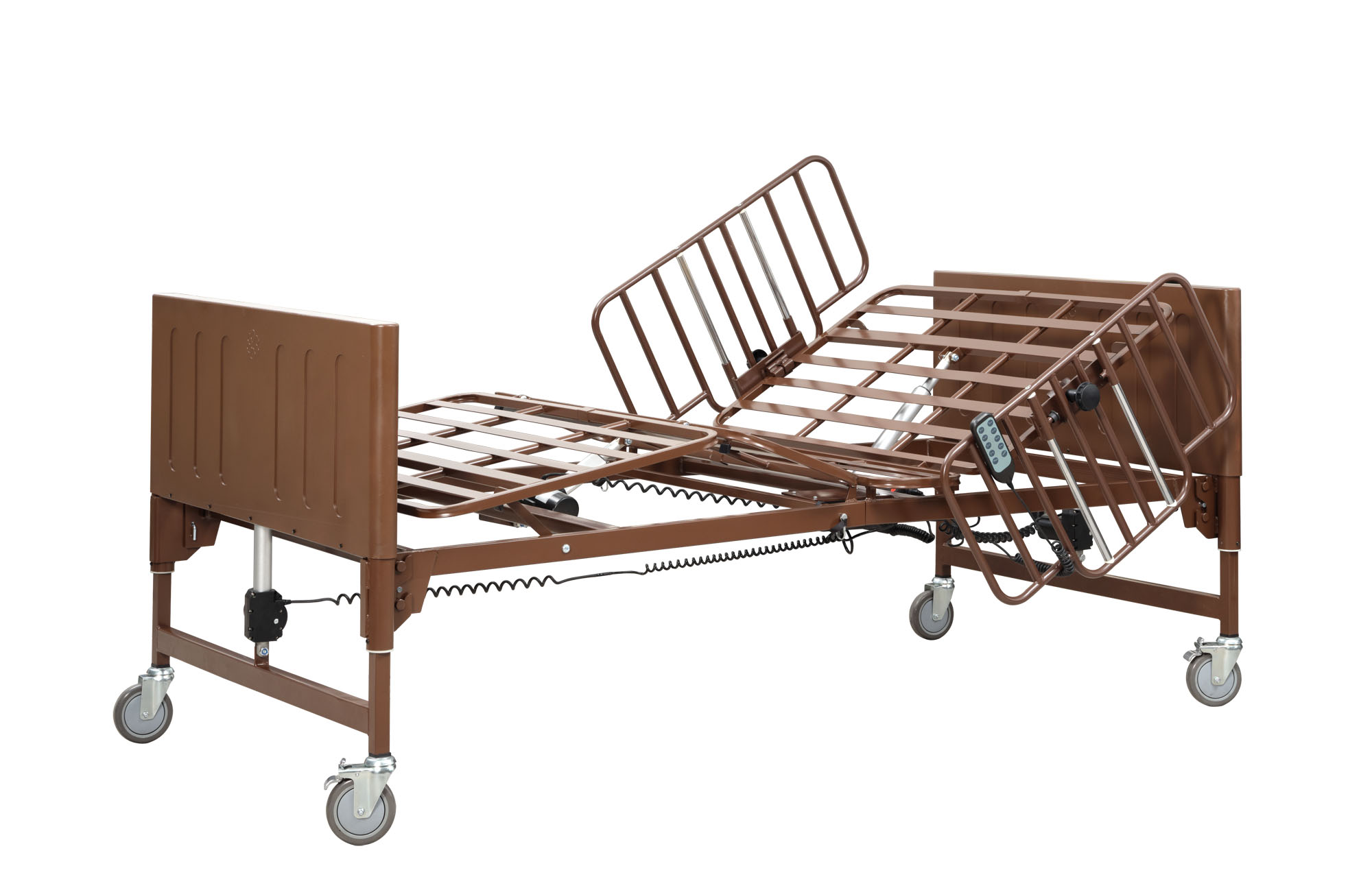 42" Width Lightweight Bariatric Homecare Bed, Four Linear Motor Control Back, Knee and Hi/Lo, Scratch Resistant Molded Panel Bed Ends; BED4200