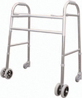 Bariatric Anodized 1" Aluminum frame with dual reinforced steel cross brace Walker with Wheels, Weight capacity:700LBS