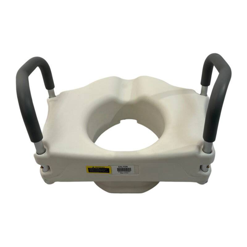 Raised toilet seat with lock and arm, Weight limit: 250 LBS. BS-30271G-1