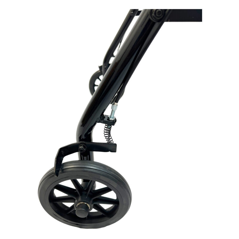 4 Wheel Aluminum Rollator,6" Casters, Flip up curved padded backrest, Loop-lock hand brakes, PU Seat, Weight capacity:220LBS, Color: Blue