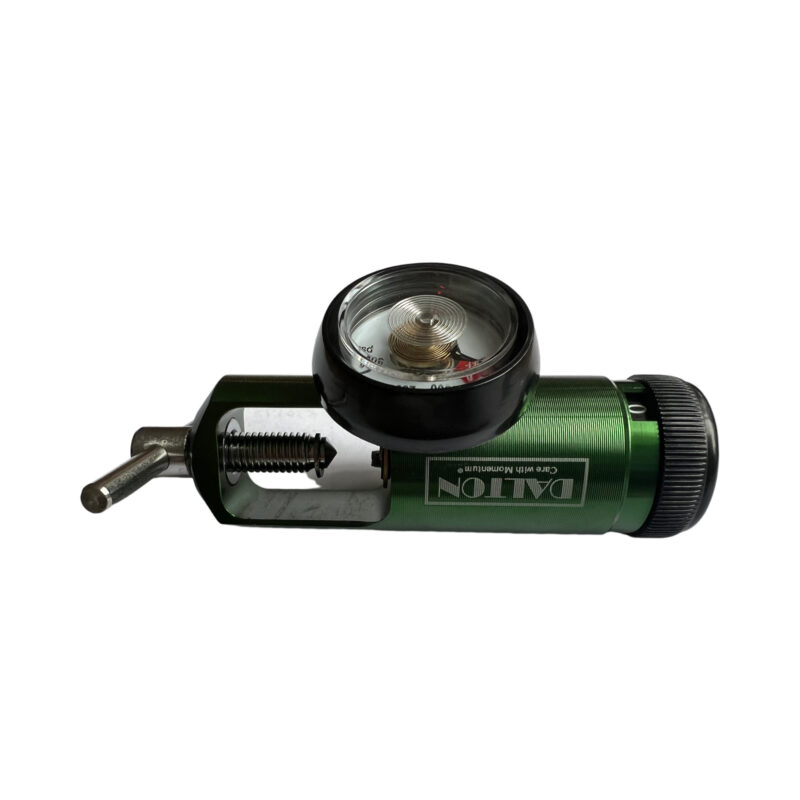 Oxygen Cylinder Regulator, Green Anodized Aluminum, Comes with CGA-870 inlet connector and horse barb ,Flow rate: 0-5 LPM