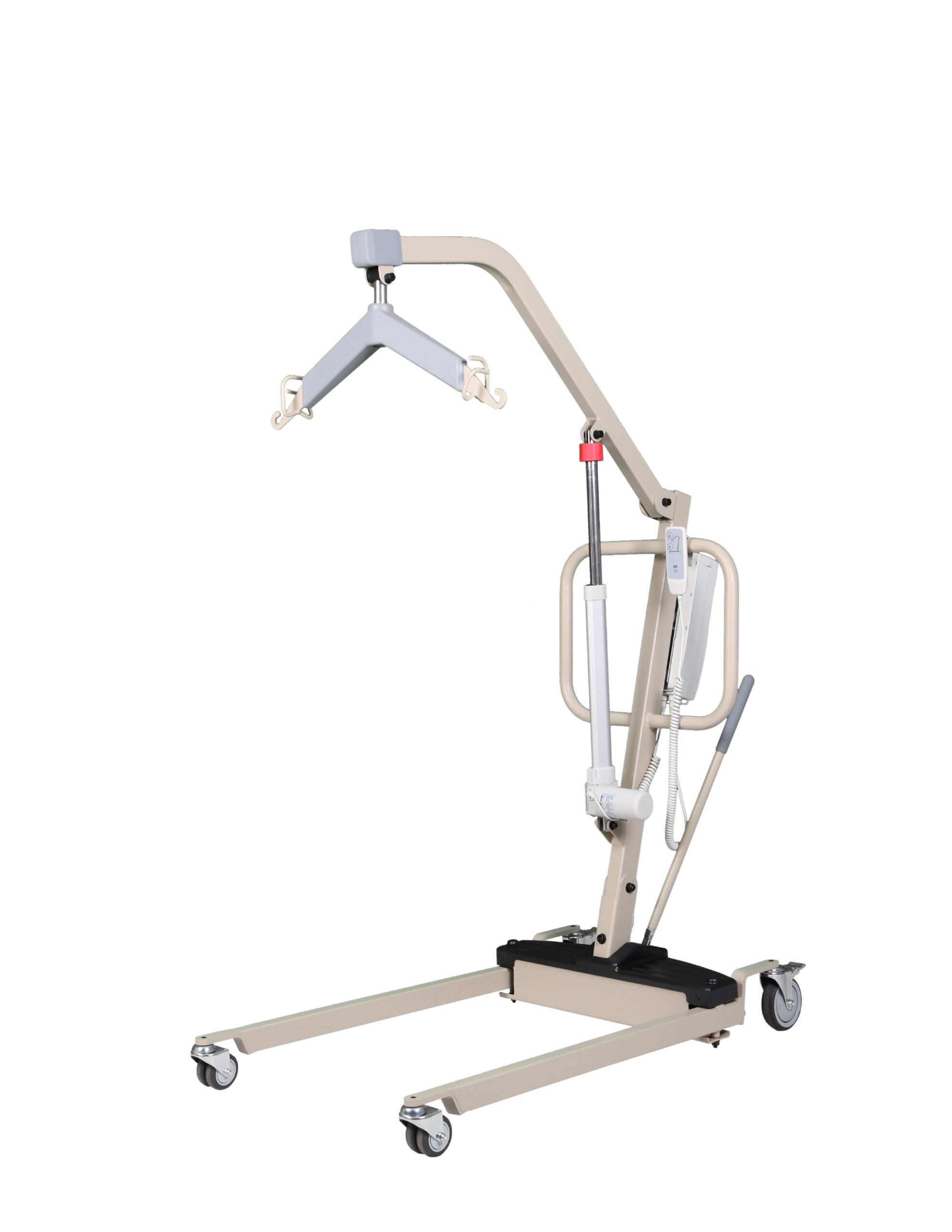 Electric patient lifter, Padded 360ᵒ hanger bar, Double roller caster with rear caster lock keeps the lift more stable , comes with rechargeable battery ,weight capacity: 450 LBS. PL4200E