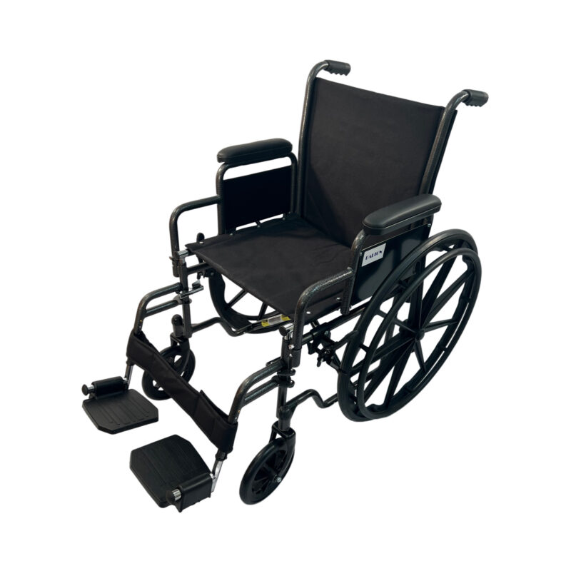 eChair-18" Standard wheelchair with detachable arm, leg rests, weight limit: 250 lbs