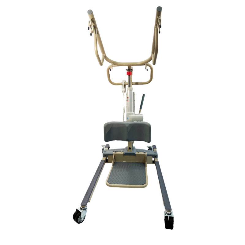 Electric Stand Assist Lifter, with Height adjustable leg cushion, Double lockable roller caster, Rechargeable battery , Anti-slip foot stand, weight capacity:400 LBS. PL-DAL400ESA
